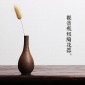 窑变粗陶小花瓶个性手工陶瓷花插居家摆件花道艺术小花器茶桌装饰