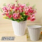 【塑料花篮】一件代发塑料小花篮 藤编花瓶摆件 塑料圆口花篮批发